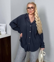 Рубашка женская вельветовая оверсайз с капюшоном на кнопках с длинным рукавом весенняя