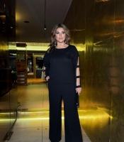 Костюм женский из крепа и стрейча вечерний двойка блуза и брюки большого размера однотонный весенний