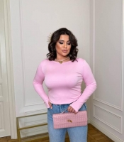 Лонгслив женский из дайвинга однотонный с длинным рукавом классический весенний большого размера