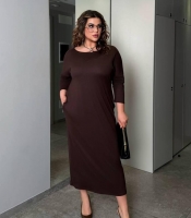 Платье-футляр женское из трикотажа Puma макси прямого кроя весеннее с рукавом три четверти