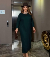 Платье-футляр женское из трикотажа Puma макси прямого кроя весеннее с рукавом три четверти