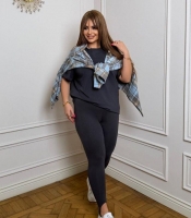 Лосины женские трикотажные skinny с высокой посадкой зауженные со штрипками весенние