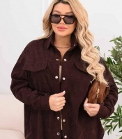 Рубашка женская хлопковая вельветовая с длинными рукавами свободная длинная повседневная весенняя