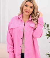 Рубашка женская хлопковая вельветовая с длинными рукавами свободная длинная повседневная весенняя