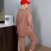 Спортивный костюм женский из двунитки с футболкой оверсайз и джоггерами с высокой посадкой демисезонный  k-127944