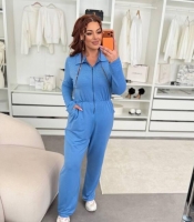 Комбинезон женский с длинным рукавом и прямыми брюками повседневный демисезонный