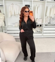 Комбинезон женский с длинным рукавом на молнии с карманами демисезонный