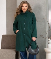 Пальто женское из кашемира твида и диагонали с высоким воротником на пуговицах весеннее