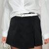 Шорты-юбка женская из костюмной ткани мини с высокой посадкой на запах весенняя  k-128014