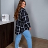 Рубашка унисекс из фланели в клетку оверсайз с длинным рукавом демисезонная  k-128072
