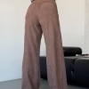 Брюки женские палаццо из вельвета с высокой посадкой широкие повседневные весенние  k-128078