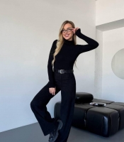 Брюки женские палаццо из вельвета с высокой посадкой широкие повседневные весенние