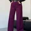 Брюки женские палаццо из вельвета с высокой посадкой широкие повседневные весенние  k-128082