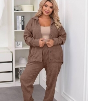 Костюм-двойка женский из хлопкового вельвета: рубашка-жакет и джоггеры оверсайз весенний