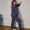 Спортивный костюм женский из двунитки с хлопком и эластаном двойка: кофта на молнии и брюки весенний  k-128111