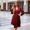 Платье-рубашка женское из ткани Barby миди с длинным рукавом на пуговицах с поясом весеннее  k-128160