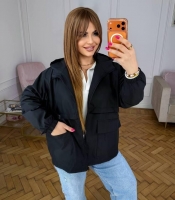 Ветровка женская из плащевки Канада с капюшоном на молнии средняя весенняя