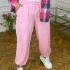 Брюки-джоггеры женские из двунитки повседневные на резинке средней посадки весенние  k-128454