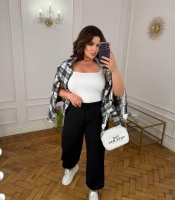 Брюки-джоггеры женские из двунитки повседневные на резинке средней посадки весенние