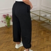 Брюки-джоггеры женские из двунитки повседневные на резинке средней посадки весенние  k-128455