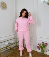 Костюм-двойка женский из вельвета с кофтой и брюками повседневный демисезонный