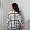 Рубашка женская в клетку из хлопка свободного кроя с длинными рукавами весенняя  k-128464
