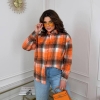 Рубашка женская в клетку из фланели свободного кроя с длинными рукавами весенняя  k-128465