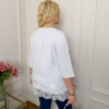 Футболка женская хлопковая удлинённая оверсайз с кружевом весенняя  k-128473