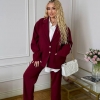 Костюм-двойка женский трикотажный оверсайз: жакет и прямые брюки  k-128479