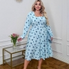 Платье женское из софта миди с цветочным принтом расклешенное весеннее  k-128484