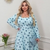 Платье женское из софта миди с цветочным принтом расклешенное весеннее  k-128484