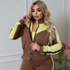 Спортивный костюм-двойка женский из двунитки: кофта на молнии и брюки джоггеры демисезонный  k-128498