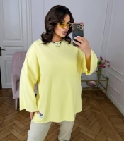 Лонгслив женский из двунитки оверсайз однотонный весенний