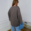 Лонгслив женский из двунитки оверсайз однотонный весенний  k-128562
