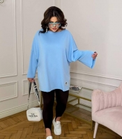 Лонгслив женский из двунитки оверсайз однотонный весенний