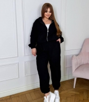 Костюм-двойка женский из вельвета оверсайз с брюками на молнии повседневный