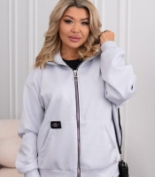 Куртка-бомбер женская демисезонная из экокожи на трикотаже с капюшоном и карманами весенняя