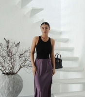 Юбка женская миди из шелка Армани струящаяся слегка расклешенная повседневная весенняя