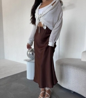 Юбка женская миди из шелка Армани струящаяся слегка расклешенная повседневная весенняя