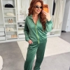 Спортивный костюм женский велюровый весенний двойка с кофтой на молнии и прямыми брюками больших размеров  k-128671