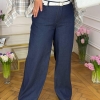 Брюки женские хлопковые стрейч палаццо с высокой посадкой широкие повседневные весенние  k-128683