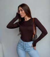 Лонгслив женский из микродайвинга облегающий базовый с длинным рукавом весенний