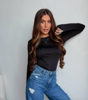 Лонгслив женский из микродайвинга базовый облегающий с длинным рукавом весенний