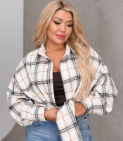 Рубашка женская фланелевая свободного кроя в клетку удлинённая весенняя