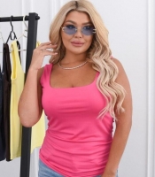 Майка женская из микродайвинга базовая облегающая удлинённая с квадратным вырезом и широкими бретелями весенняя