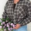 Рубашка женская хлопковая фланелевая в клетку свободного кроя с длинным рукавом весенняя  k-128866