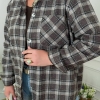 Рубашка женская хлопковая фланелевая в клетку свободного кроя с длинным рукавом весенняя  k-128866