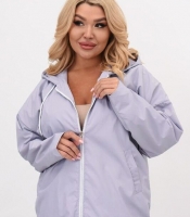 Ветровка женская удлинённая с капюшоном на молнии из плащевой ткани Эмми с нейлоновой подкладкой весенняя