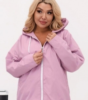 Ветровка женская удлинённая с капюшоном на молнии из плащевой ткани Эмми с нейлоновой подкладкой весенняя