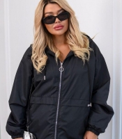 Ветровка женская из плащевки Эмми на подкладке с капюшоном на молнии с карманами и рукавом реглан весенняя